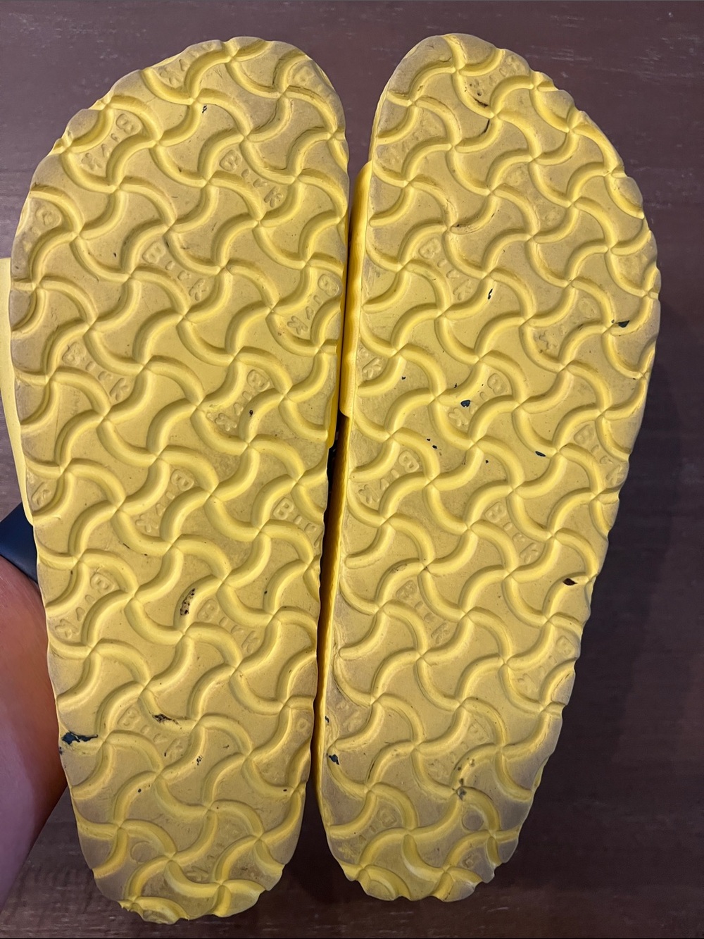 Birkenstock women’s Slide Sandals in Bright Yellow with White Buckles - Picture 6 of 11